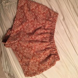 Orange and white pattern shorts