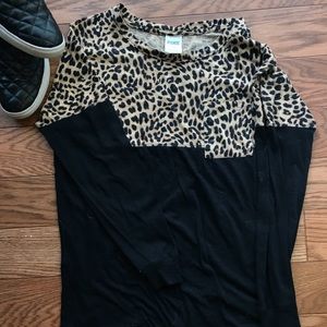 🐆 leopard print Pink long sleeve T shirt