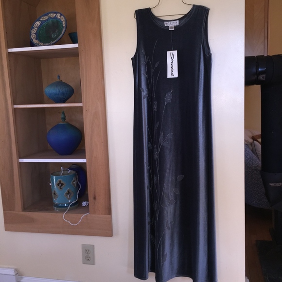 NORTON STUDIO gray stretch velour dress/NWT/WM - Picture 1 of 5