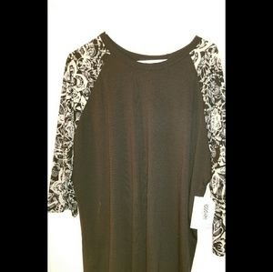 NWT Lularoe 2XL Black Floral Butterfly Randy