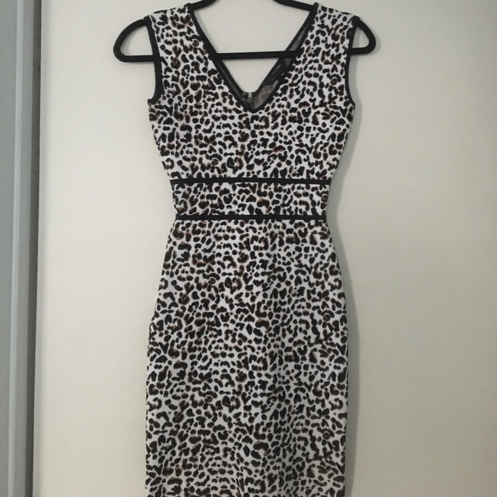 BCBG Bodycon Fancy Leopard Cocktail Dress XXS
