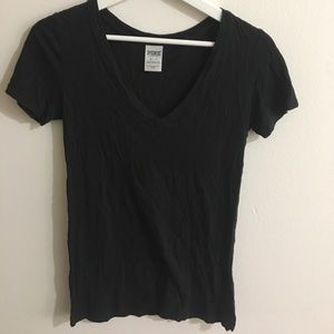 Victoria's Secret pink, black v neck