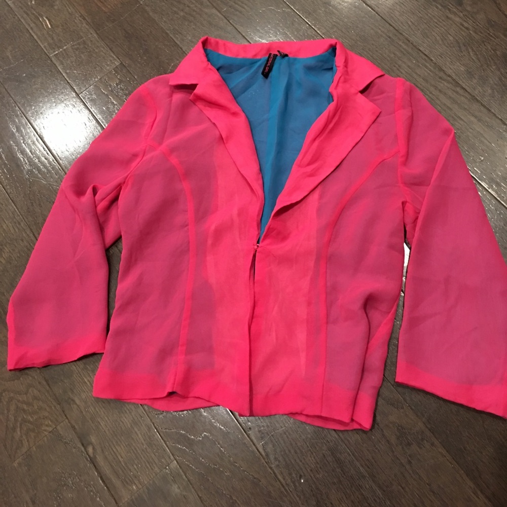 neon pink blazer