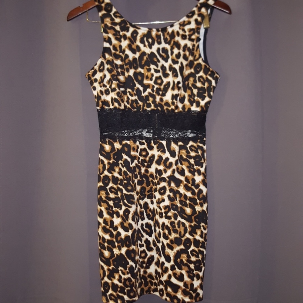 Bodycon Cheetah & Lace party dress