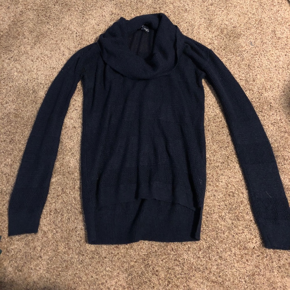 Navy Cowl Neck Sweater