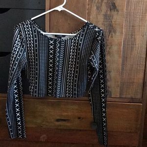 Black and white crop top