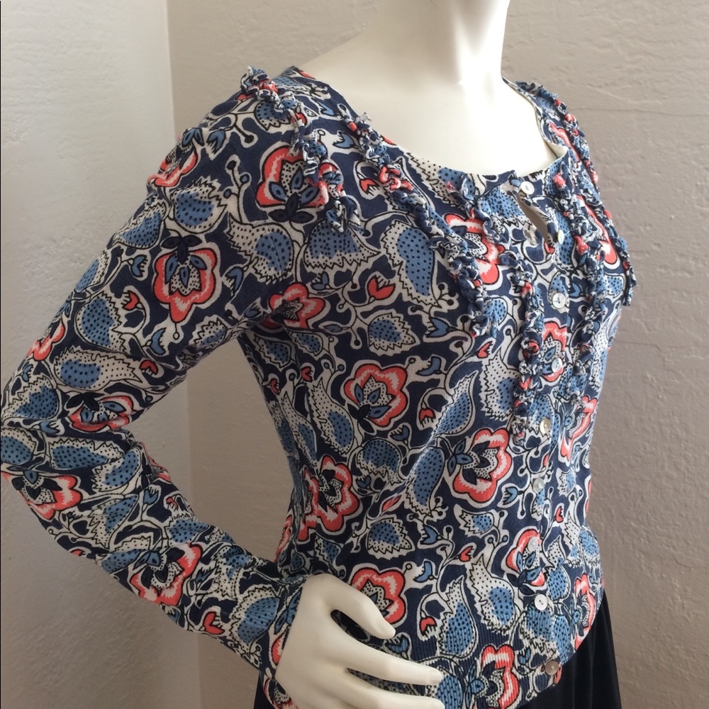 Gef France ruffled cotton knit cardigan