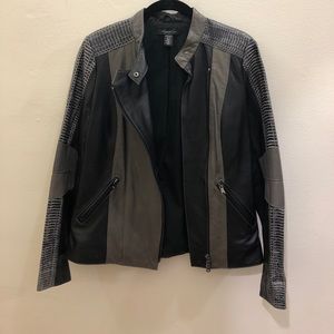 KENNETH COLE FAUX SNAKESKIN/LEATHER JACKET - S