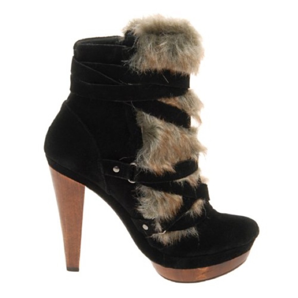 Black Fur ALDO Booties