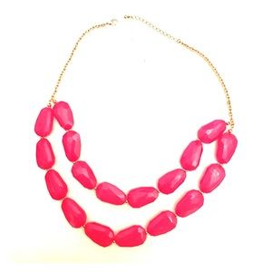 Bright pink chunky necklace