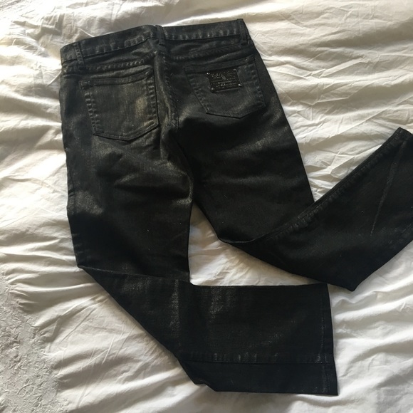 RL*BLACK LABEL Gunmetal Shimmery Crop Jeans - Picture 6 of 12