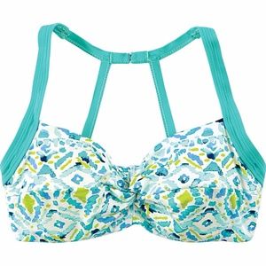 Bikini Top - Bright Turquoise Print 36C