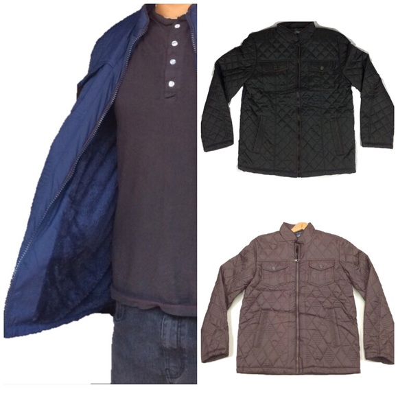 Men's fur lined diamond quilted puffer jacket Nwt - Picture 2 of 4