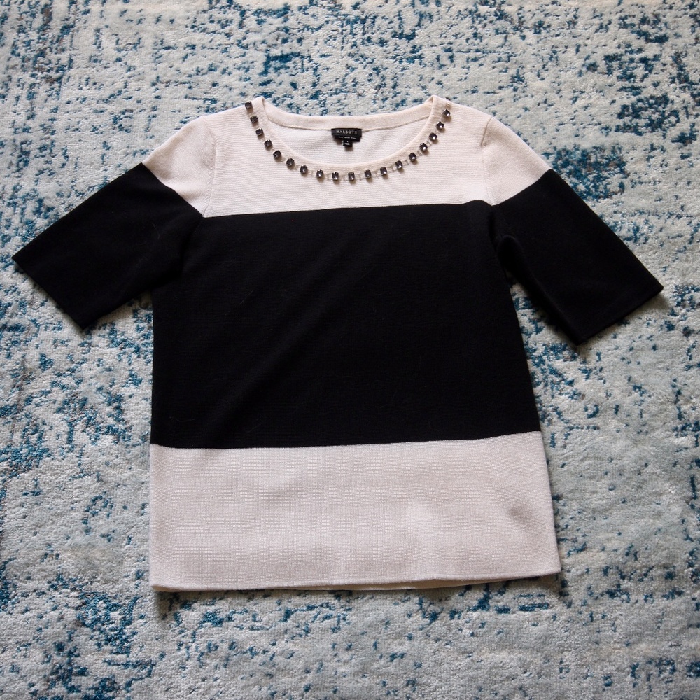 Talbots Pure Merino Wool Jeweled Sweater