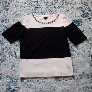 Talbots Pure Merino Wool Jeweled Sweater