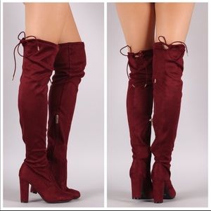 Over The Knee-Slouchy Fitted Drawstring Boots
