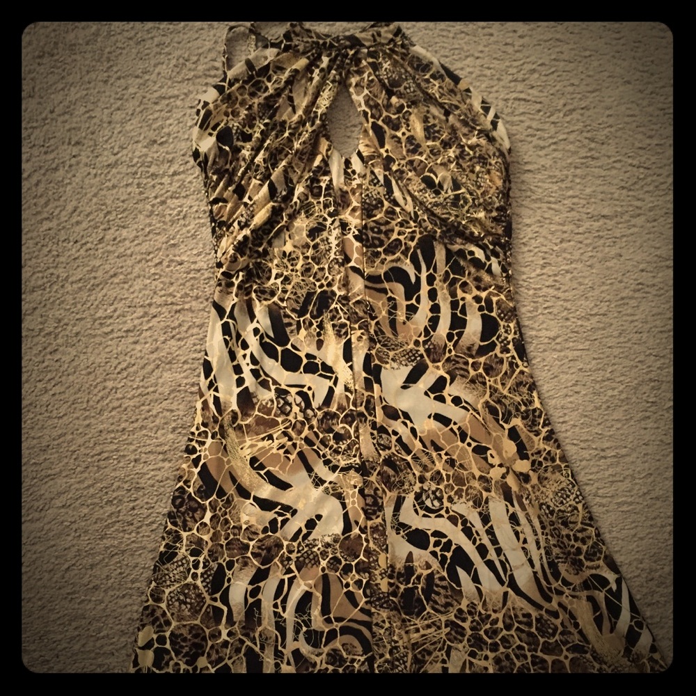 Gold Leopard print dress