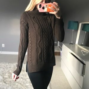 Brown Cable Knit Sweater