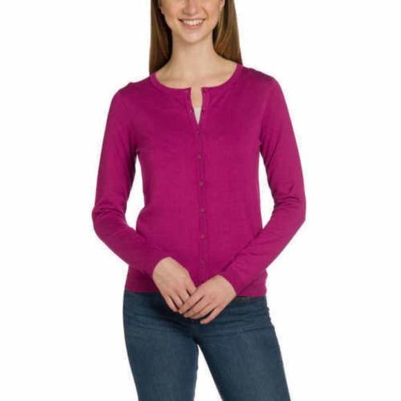 Joan Vass Womens Cardigan Sweater Orchid Pink NWT - Picture 1 of 8