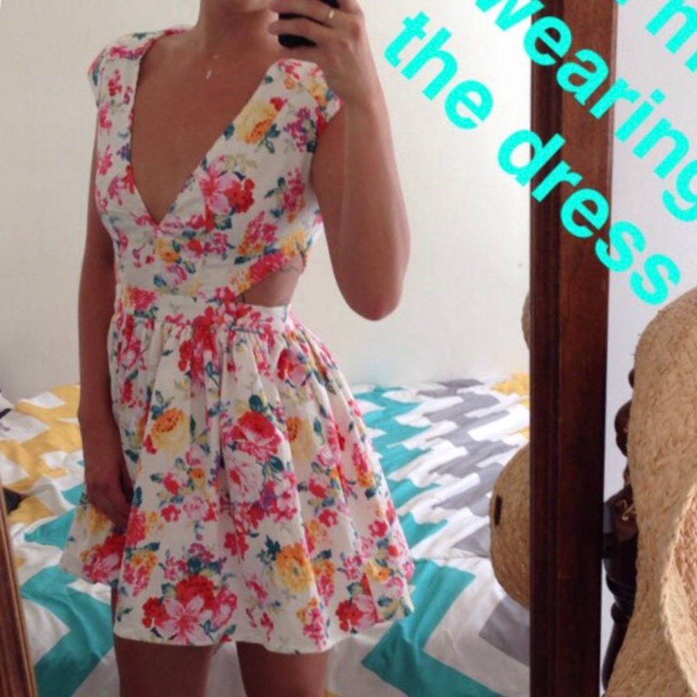 Tobi floral skater fit and flare dress