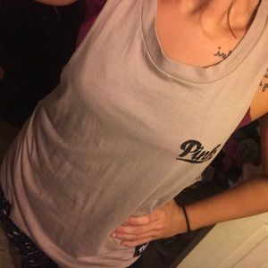 BLING BLING BLING XS V.S. PINK muscle tank NWOT