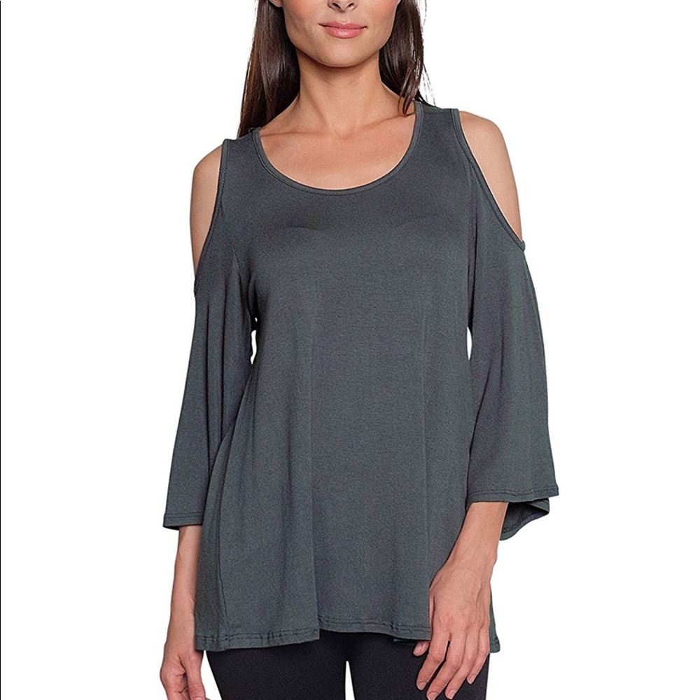 Cold shoulder bell sleeved top