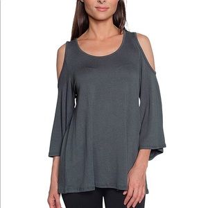 Cold shoulder bell sleeved top