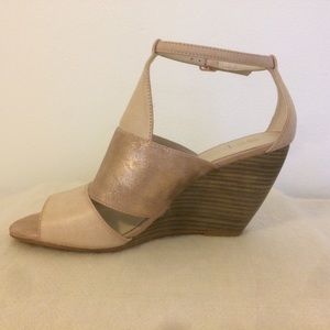 BC Rose Gold Wedge Ankle Strap Sandal
