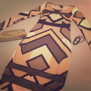 Dress with see through straps