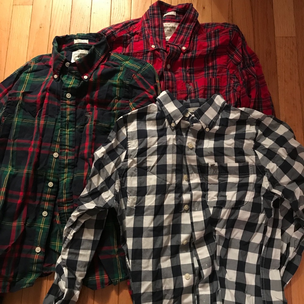 Abercrombie long sleeve button downs