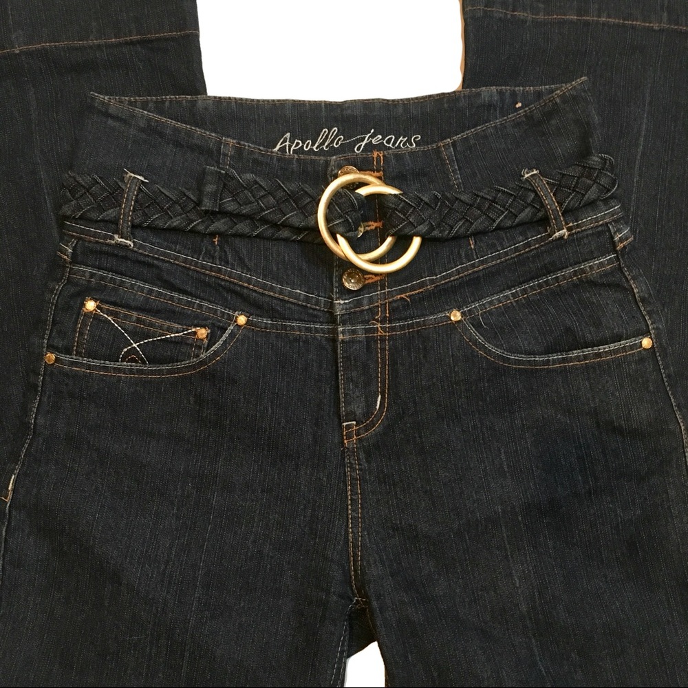Apollo "Paper Bag" High Waisted Belted Jeans