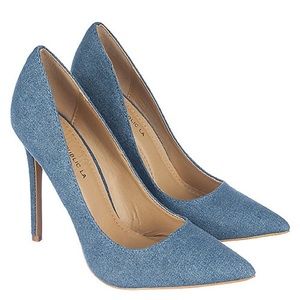 Denim High-heeled pump