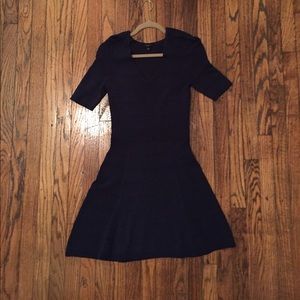 Navy blue A-line bandage dress