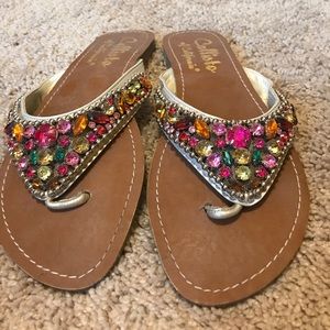 Sandals colorfully beaded