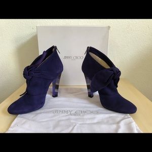 Jimmy Choo purple suede booties