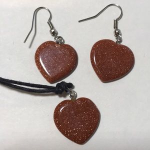 Goldstone earrings and pedant set Never Worn