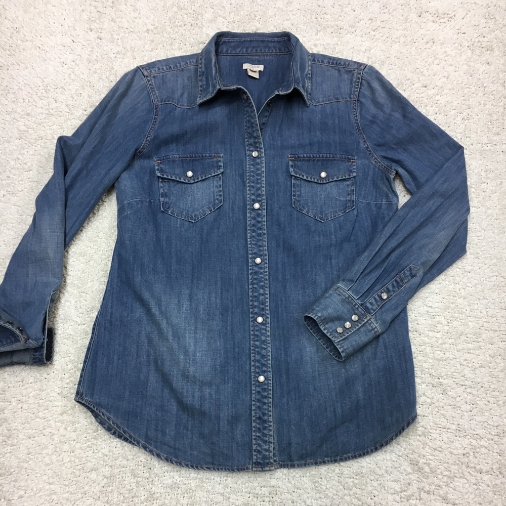 J. Crew Medium denim chambray button down