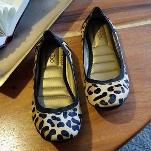 Animal Print and Leather Ballet Flats