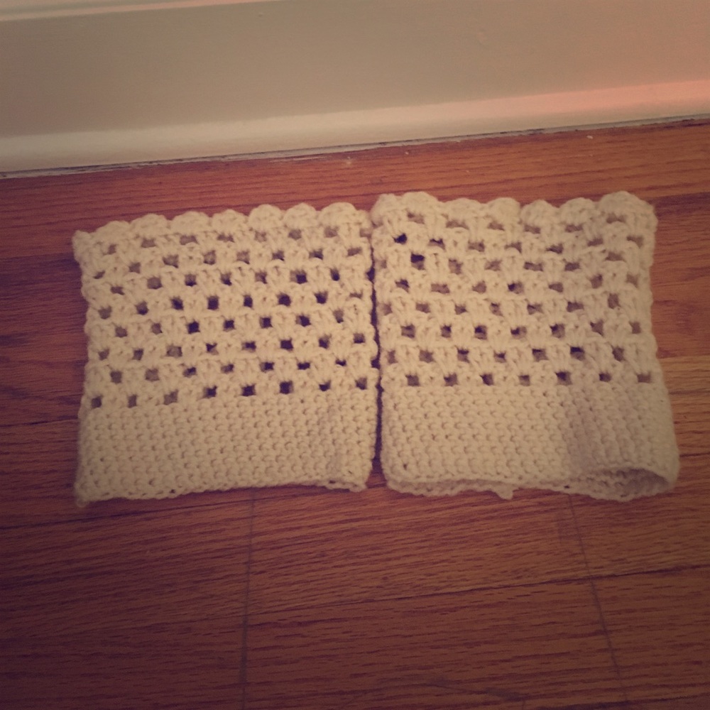 Hand knitted cuff socks for under boots