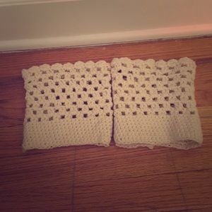 Hand knitted cuff socks for under boots