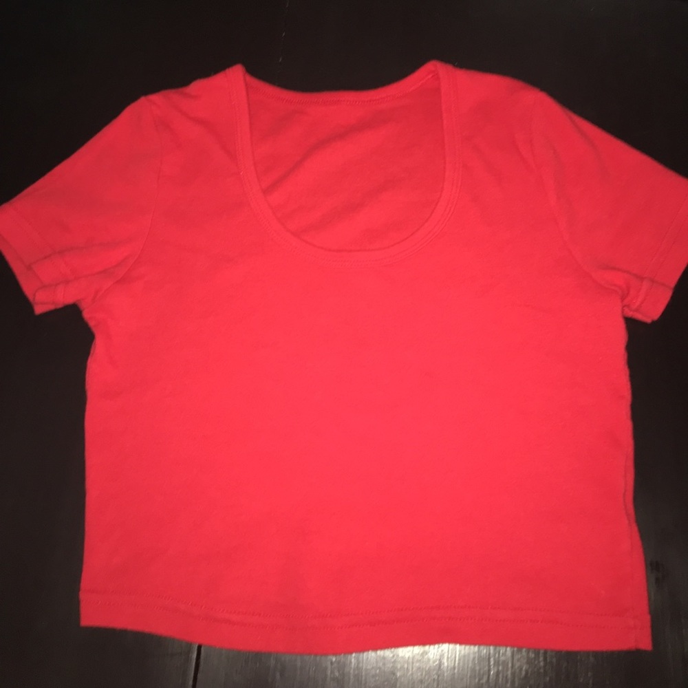 Red American Apparel Crop Top