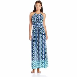 London Times Ikat Stripe Petite Maxi Dress