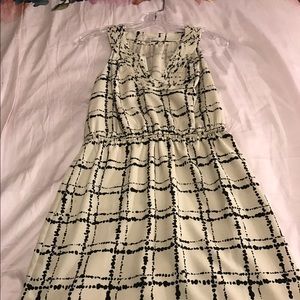 NWT Loft Dress. Black and cream