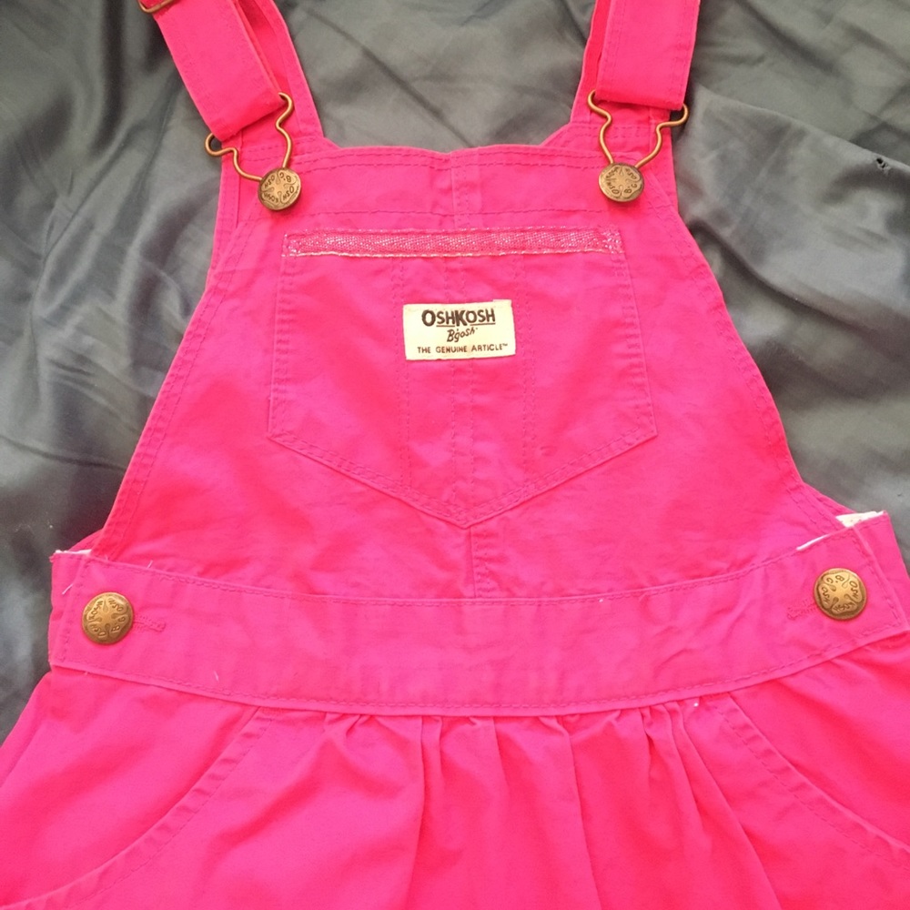 Bright pink overall dress
