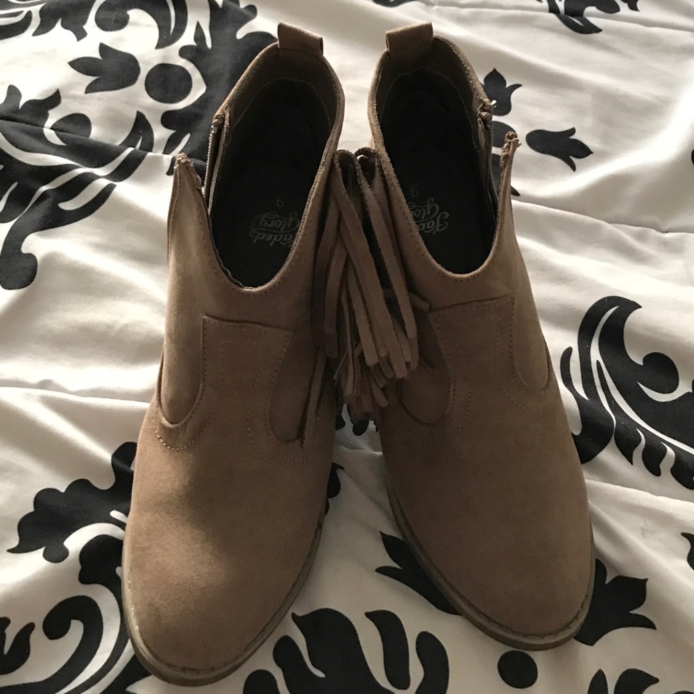 Tan, ankle boots