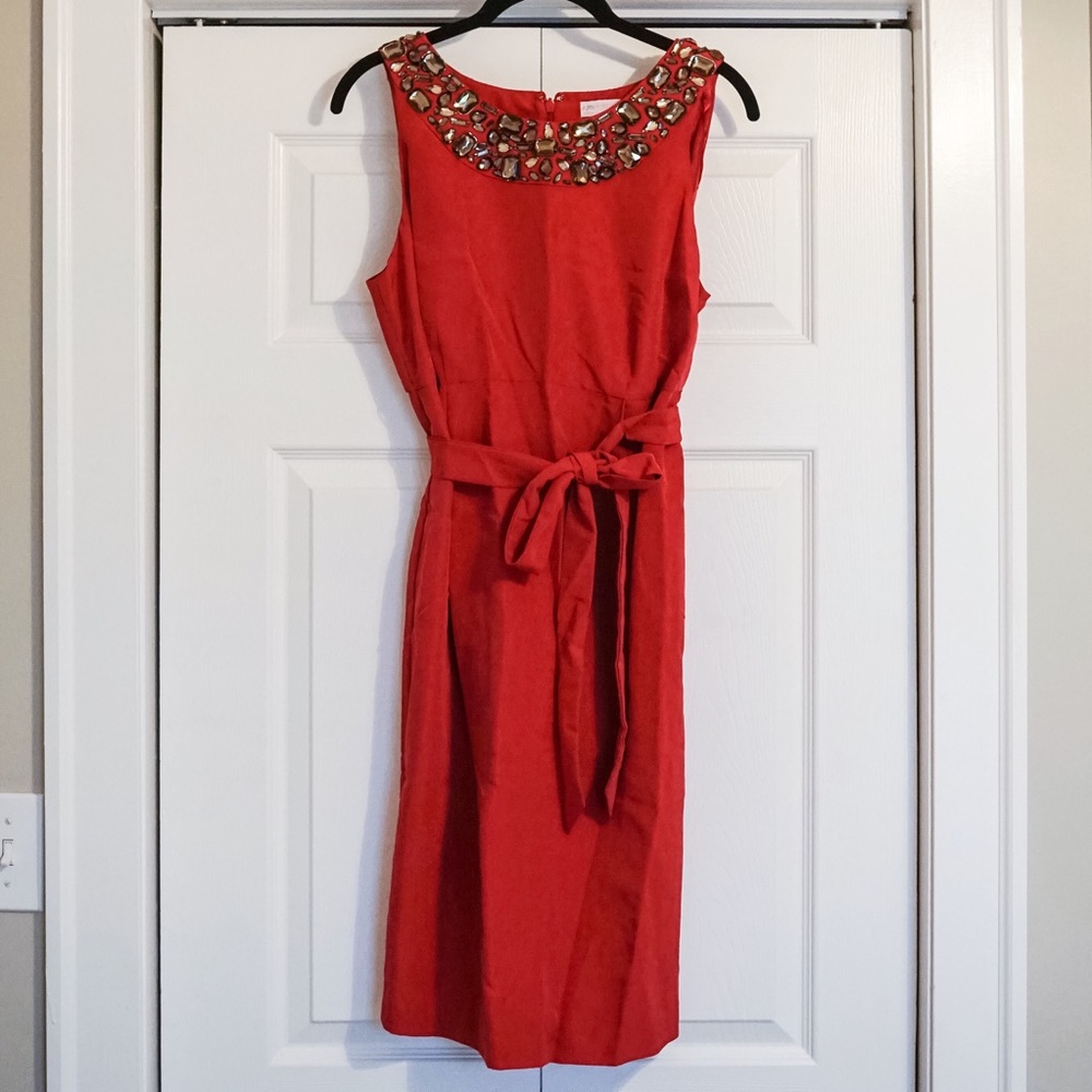 Pea in the pod red pink dress size medium w jewels