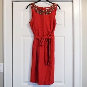 Pea in the pod red pink dress size medium w jewels