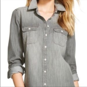 Gray Denim Button Down
