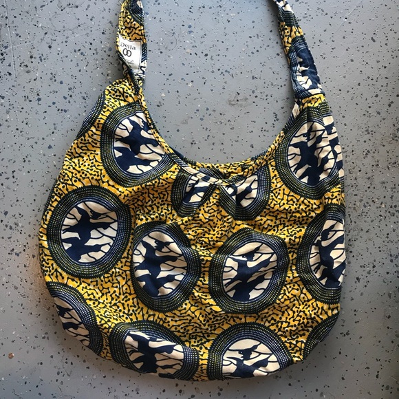 Preowned fun print cotton hobo shoulder bag - Picture 1 of 4