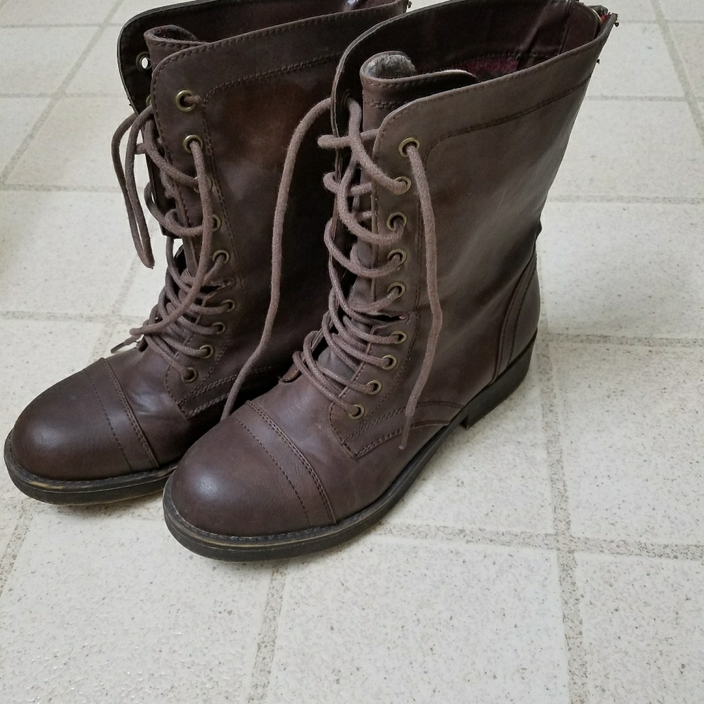 Madden girl flannel lined combat boots